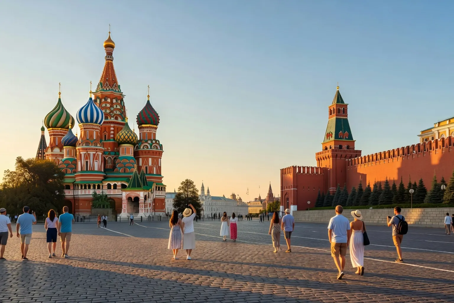 Place Rouge de Moscou avec cathedrale Saint-Basile