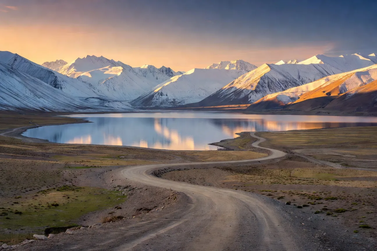 Pamir Highway au Tadjikistan, lac Karakul et plateau d'altitude